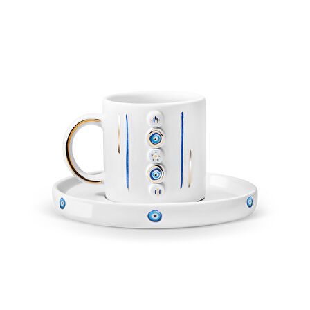 Canarels Nazar Boncuklu-Çizgili Fincan 100 ml