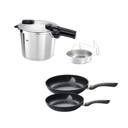 Fissler Vitaquick Premium 6 Litre Düdüklü Tencere + Tava Set