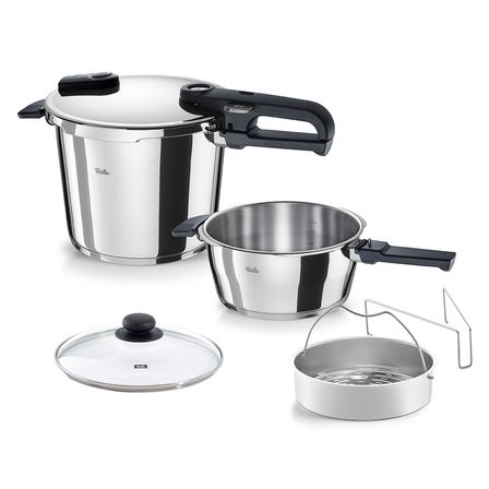 Fissler Vitaquick Edition 6+3,5 Litre Düdüklü Tencere + Adamant Tencere ve Tava Seti