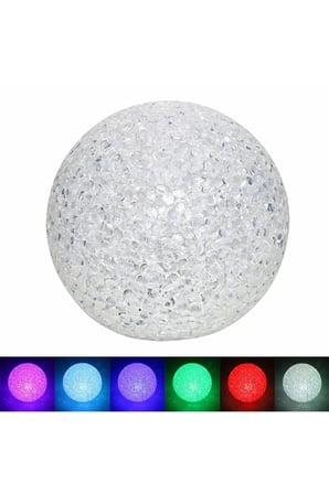 Led Işıklı Kırılmaz Kristal Top Dekoratif Gece Lambası 6.5 Cm Çap