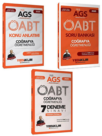 Yediiklim Yayınları 2025 MEB AGS ÖABT Coğrafya Öğretmenliği Konu+Soru+Deneme Seti