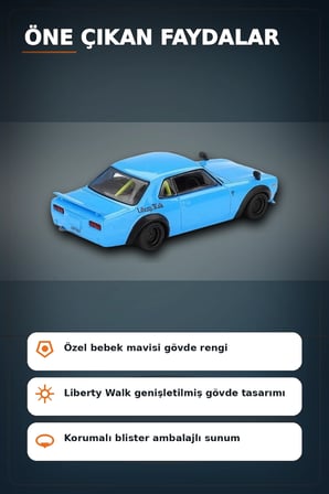 Sert Blisterde 1/64 Ölçekli Nissan LBWorks HAKOSUKA Baby Blue Diecast Model Araba BX-313348