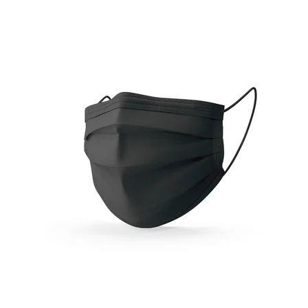 Kız-Erkek Çocuk Unisex Meltblown Filtreli 3 Katlı Telli Siyah Çocuk Maskesi (10 Lu Paket)