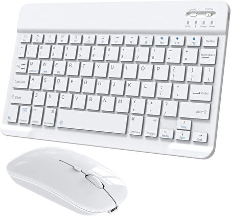 Onda Oliver Book A1 10.1" Uyumlu Bluetooth Şarjlı Klavye Şarjlı Mouse Seti - Beyaz