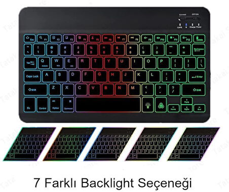 Onda Oliver Book A1 10.1" Uyumlu Kablosuz Bluetooth Şarjlı Rgp 7 Renk Işıklı Klavye