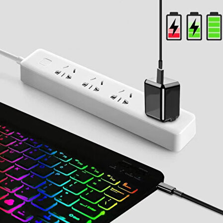 Onda Oliver Book A1 10.1" Uyumlu Kablosuz Bluetooth Şarjlı Rgp 7 Renk Işıklı Klavye