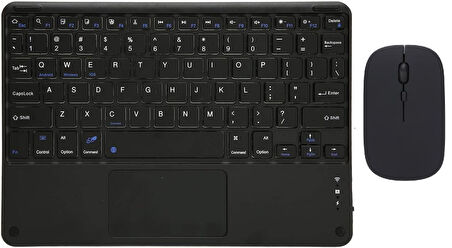 Lenovo Tab Plus TB351FU 11.5" Uyumlu Bluetooth Şarjlı TouchPad'li Klavye Mouse Set - Siyah