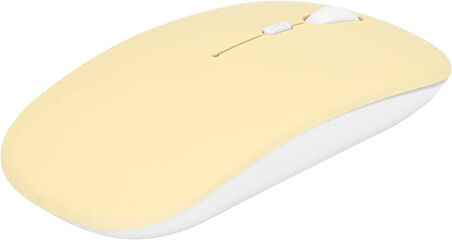 Apple iPad Mini 7 2024 8.3" Uyumlu Kablosuz Bluetooth Pilli Optik Mouse - Sarı