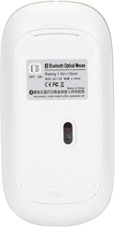 Apple iPad Mini 7 2024 8.3" Uyumlu Kablosuz Bluetooth Pilli Optik Mouse - Sarı