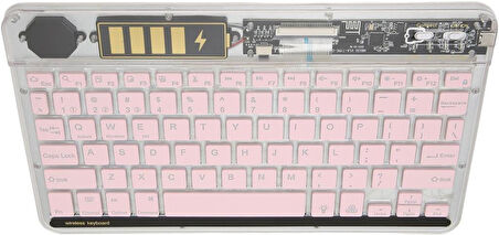 Technopc TM-T08U 8" Uyumlu Bluetooth Şarjlı Rgp 7 Renk Işıklı Klavye - Pembe