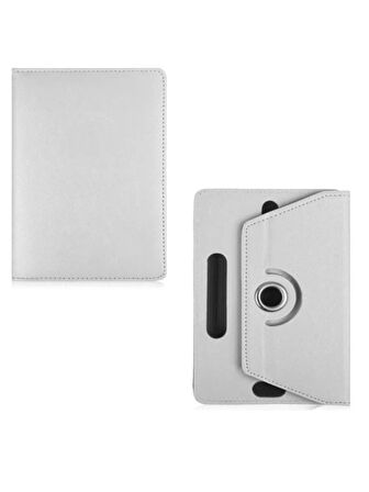 Poco Pad Tablet 12.1" Dönerli Standlı Deri Tablet Kılıfı - Beyaz