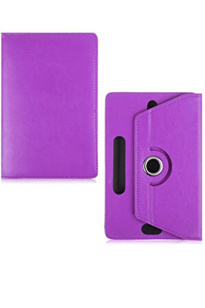Technopc Ultrapad Ruby L10 10.1" Dönerli Standlı Deri Tablet Kılıfı - Mor