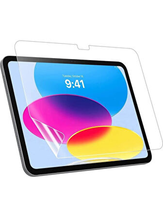 Apple iPad Pro 10. Nesil 10.9" Dönerli Standlı Deri Tablet Kılıfı - Ekran Koruyucu - Beyaz