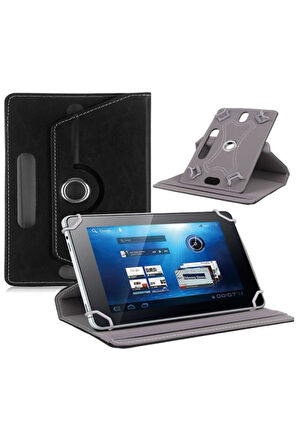 Honor Magic Pad 2 12.3" Dönerli Standlı Deri Tablet Kılıfı - Ekran Koruyucu - Siyah