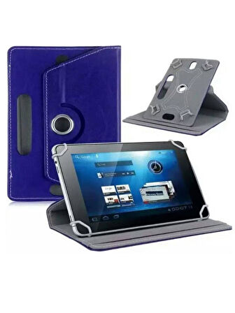 Chuwi Hi10 X Tablet 10.1" Dönerli Standlı Deri Tablet Kılıfı - Ekran Koruyucu - Lacivert