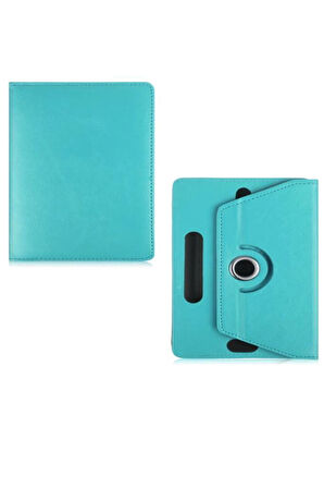 Lenovo Tab M10 TB311FU ZAEH0039TR 10.1" Döner Standlı Deri Tablet Kılıfı - Ekran Koruyucu - Turkuaz