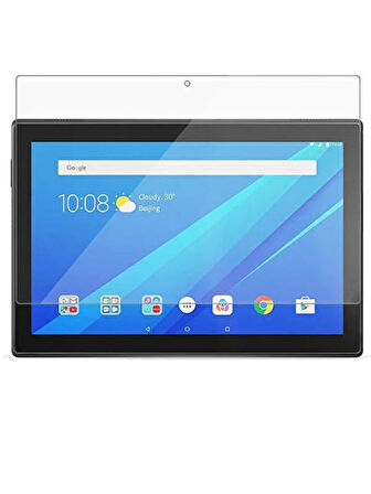 Lenovo Tab M10 FHD Plus LTE TB-X606F 10.3" Döner Stand Deri Tablet Kılıfı - Ekran Koruyucu - Turkuaz