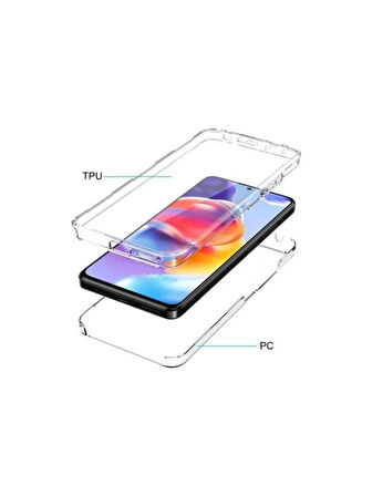 Xiaomi Mi 12 Lite Uyumlu 360° Ön Arka Tam Koruyucu Şeffaf Silikon Full Body Kılıf