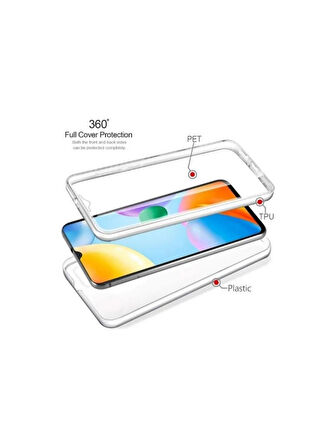 Xiaomi Poco M6 Pro 6.67" Uyumlu 360° Ön Arka Tam Koruyucu Şeffaf Silikon Full Body Kılıf