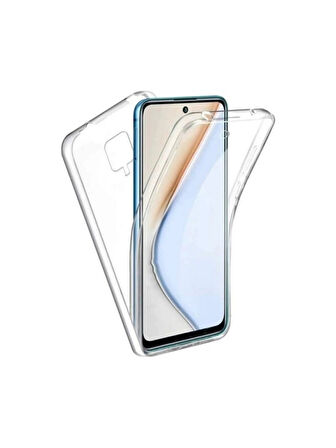 Xiaomi Redmi Note 9S Uyumlu 360° Ön Arka Tam Koruyucu Şeffaf Silikon Full Body Kılıf