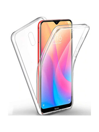 Xiaomi Redmi 8A Uyumlu 360° Ön Arka Tam Koruyucu Şeffaf Silikon Full Body Kılıf
