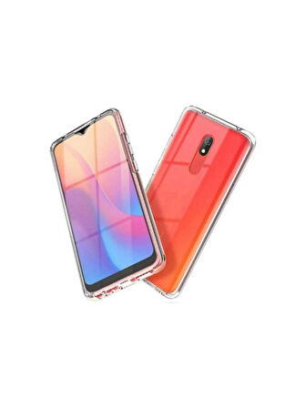 Xiaomi Redmi 8 Uyumlu 360° Ön Arka Tam Koruyucu Şeffaf Silikon Full Body Kılıf