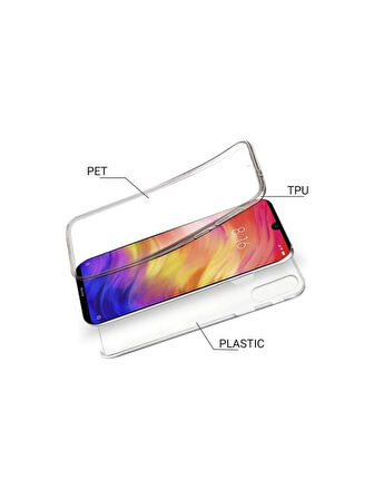 Xiaomi Redmi Note 8 Uyumlu 360° Ön Arka Tam Koruyucu Şeffaf Silikon Full Body Kılıf