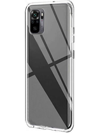 Xiaomi Redmi Note 10 Uyumlu 360° Ön Arka Tam Koruyucu Şeffaf Silikon Full Body Kılıf