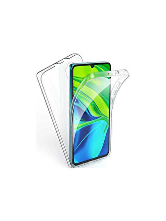 Xiaomi Mi Note 10 Lite Uyumlu 360° Ön Arka Tam Koruyucu Şeffaf Silikon Full Body Kılıf