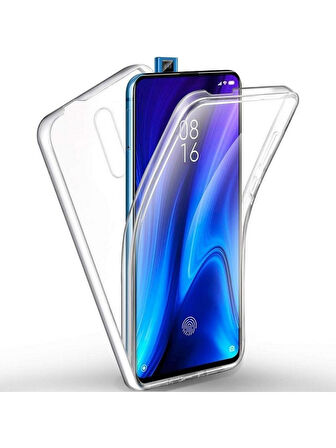 Xiaomi Mi 9T Uyumlu 360° Ön Arka Tam Koruyucu Şeffaf Silikon Full Body Kılıf