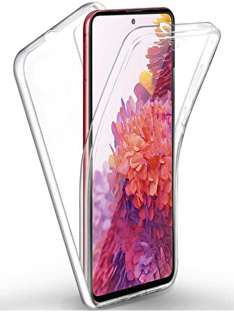 Xiaomi Redmi K40 Uyumlu 360° Ön Arka Tam Koruyucu Şeffaf Silikon Full Body Kılıf