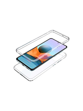 Xiaomi Mi 10 Lite Uyumlu 360° Ön Arka Tam Koruyucu Şeffaf Silikon Full Body Kılıf
