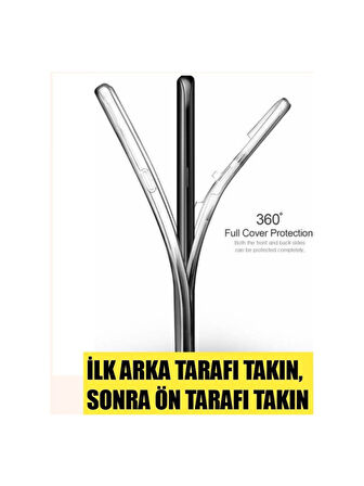 Xiaomi Mi 10 Lite Uyumlu 360° Ön Arka Tam Koruyucu Şeffaf Silikon Full Body Kılıf