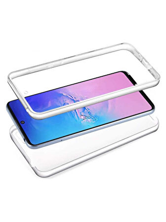 Poco F3 Uyumlu 360° Ön Arka Tam Koruyucu Şeffaf Silikon Full Body Kılıf