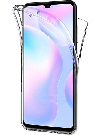 Xiaomi Redmi 9C Uyumlu 360° Ön Arka Tam Koruyucu Şeffaf Silikon Full Body Kılıf
