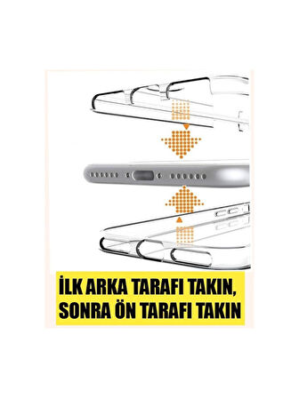 Poco C40 Uyumlu 360° Ön Arka Tam Koruyucu Şeffaf Silikon Full Body Kılıf