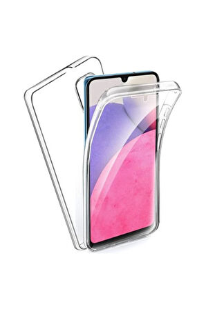 Samsung Galaxy A04e Sm-A042F Uyumlu 360° Ön Arka Tam Koruyucu Şeffaf Silikon Full Body Kılıf