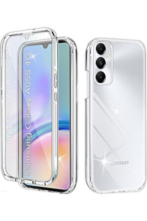 Samsung Galaxy A05s Uyumlu 360° Ön Arka Tam Koruyucu Şeffaf Silikon Full Body Kılıf