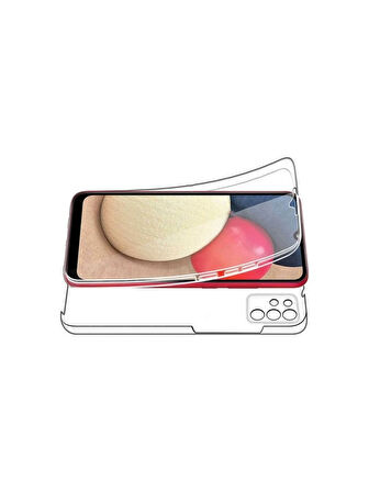 Samsung Galaxy A13 Sm-A135F Uyumlu 360° Ön Arka Tam Koruyucu Şeffaf Silikon Full Body Kılıf