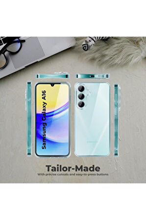 Samsung Galaxy A16 Sm-A165F Uyumlu 360° Ön Arka Tam Koruyucu Şeffaf Silikon Full Body Kılıf