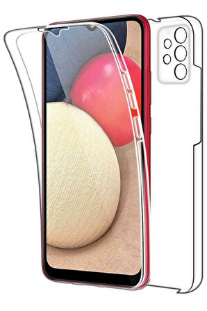 Samsung Galaxy A23 Sm-A235F Uyumlu 360° Ön Arka Tam Koruyucu Şeffaf Silikon Full Body Kılıf