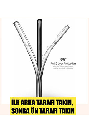 Samsung Galaxy A35 Sm-A356E Uyumlu 360° Ön Arka Tam Koruyucu Şeffaf Silikon Full Body Kılıf