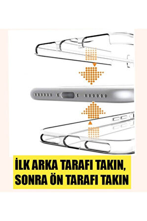 Samsung Galaxy A35 Sm-A356E Uyumlu 360° Ön Arka Tam Koruyucu Şeffaf Silikon Full Body Kılıf