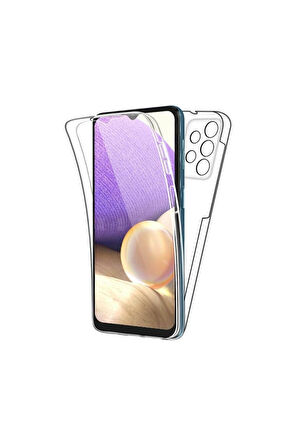 Samsung Galaxy A52 Sm-A525F Uyumlu 360° Ön Arka Tam Koruyucu Şeffaf Silikon Full Body Kılıf