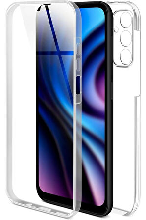 Samsung Galaxy A54 5G Uyumlu 360° Ön Arka Tam Koruyucu Şeffaf Silikon Full Body Kılıf