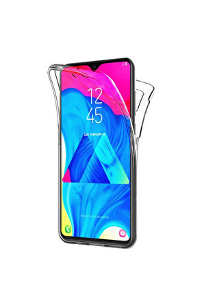Samsung Galaxy M10 Sm-M105F Uyumlu 360° Ön Arka Tam Koruyucu Şeffaf Silikon Full Body Kılıf