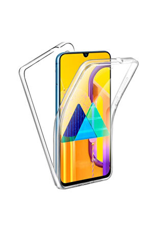 Samsung Galaxy M21 Sm-M215F Uyumlu 360° Ön Arka Tam Koruyucu Şeffaf Silikon Full Body Kılıf