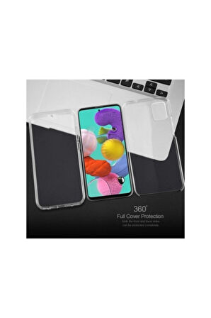 Samsung Galaxy M31 Sm-M315F Uyumlu 360° Ön Arka Tam Koruyucu Şeffaf Silikon Full Body Kılıf