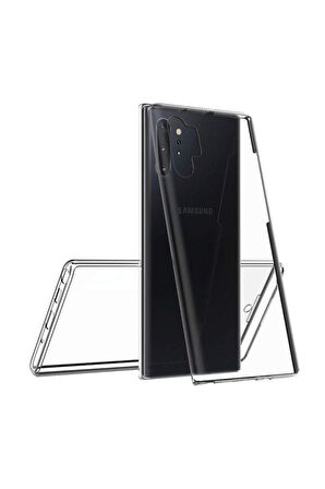 Samsung Galaxy Note 10 Sm-N970F Uyumlu 360° Ön Arka Tam Koruyucu Şeffaf Silikon Full Body Kılıf