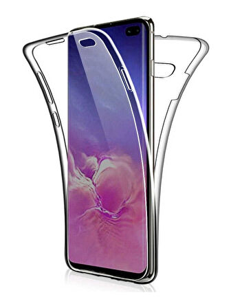 Samsung Galaxy S10E Uyumlu 360° Ön Arka Tam Koruyucu Şeffaf Silikon Full Body Kılıf